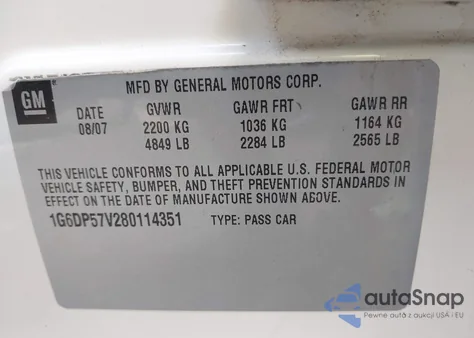 2008 Cadillac Cts Standard from USA, damaged, VIN 1G6DP57V280114351